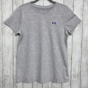 Under Armour Purple Short Sleeve Geometric Pattern Lightweight Shirt Large
